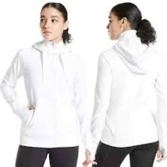 Athleta Jackets & Blazers - Athleta Triumph Hoodie / White  #486251 Womens Size L EUC